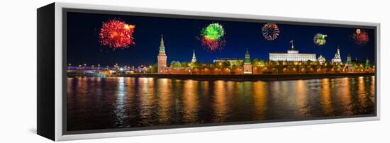 Fireworks over Kremlin in Moscow-Nik_Sorokin-Framed Premier Image Canvas