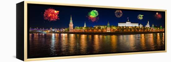 Fireworks over Kremlin in Moscow-Nik_Sorokin-Framed Premier Image Canvas