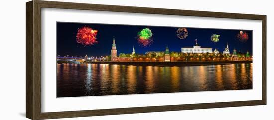 Fireworks over Kremlin in Moscow-Nik_Sorokin-Framed Photographic Print