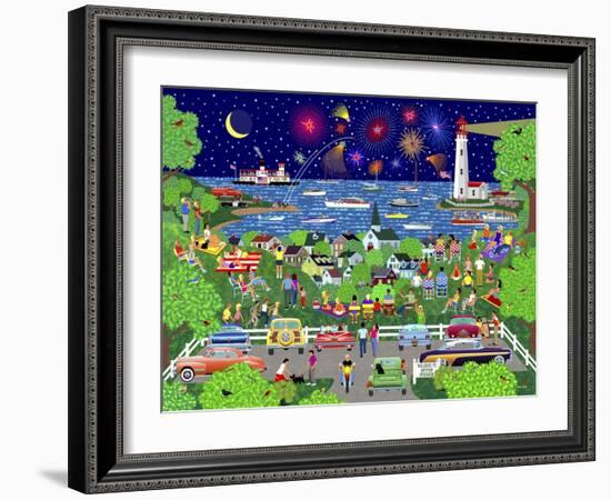 Fireworks Over The Bay-Mark Frost-Framed Giclee Print