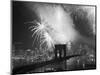 Fireworks over the Brooklyn Bridge-Bettmann-Mounted Photographic Print