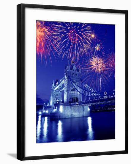 Fireworks Over the Tower Bridge, London, Great Britain, UK-Jim Zuckerman-Framed Photographic Print