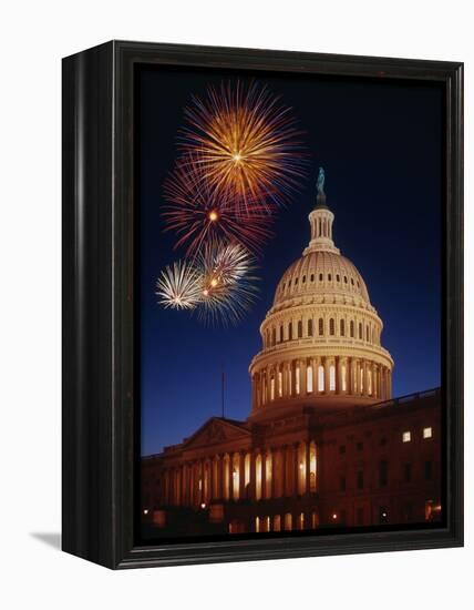 Fireworks over U.S. Capitol-Bill Ross-Framed Premier Image Canvas