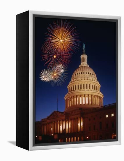 Fireworks over U.S. Capitol-Bill Ross-Framed Premier Image Canvas