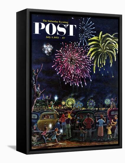 "Fireworks" Saturday Evening Post Cover, July 4, 1953-Ben Kimberly Prins-Framed Premier Image Canvas