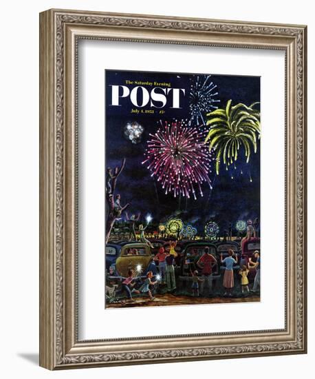 "Fireworks" Saturday Evening Post Cover, July 4, 1953-Ben Kimberly Prins-Framed Giclee Print