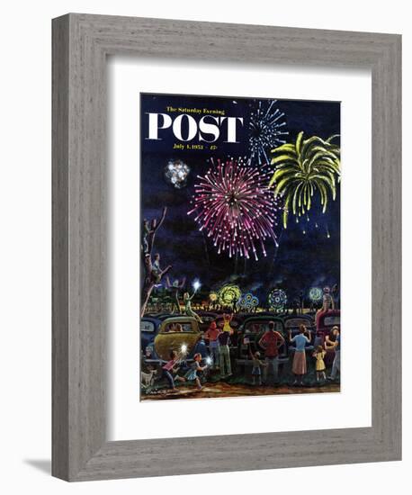 "Fireworks" Saturday Evening Post Cover, July 4, 1953-Ben Kimberly Prins-Framed Giclee Print