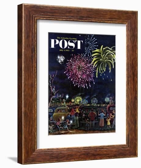 "Fireworks" Saturday Evening Post Cover, July 4, 1953-Ben Kimberly Prins-Framed Giclee Print