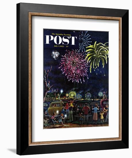 "Fireworks" Saturday Evening Post Cover, July 4, 1953-Ben Kimberly Prins-Framed Giclee Print