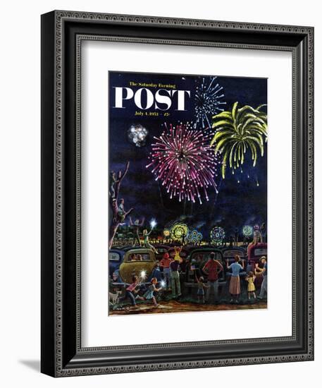 "Fireworks" Saturday Evening Post Cover, July 4, 1953-Ben Kimberly Prins-Framed Giclee Print