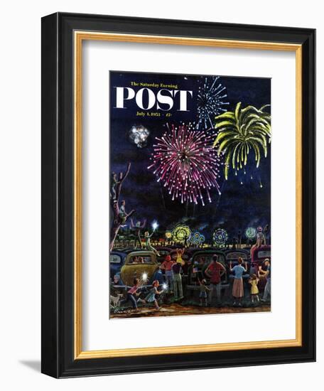 "Fireworks" Saturday Evening Post Cover, July 4, 1953-Ben Kimberly Prins-Framed Giclee Print