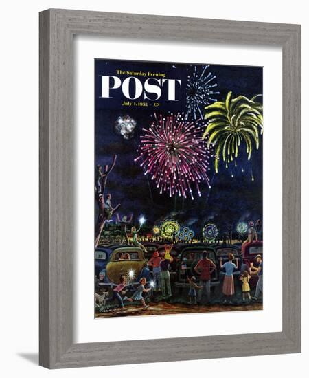 "Fireworks" Saturday Evening Post Cover, July 4, 1953-Ben Kimberly Prins-Framed Giclee Print