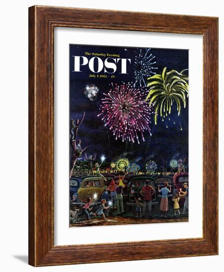 "Fireworks" Saturday Evening Post Cover, July 4, 1953-Ben Kimberly Prins-Framed Giclee Print