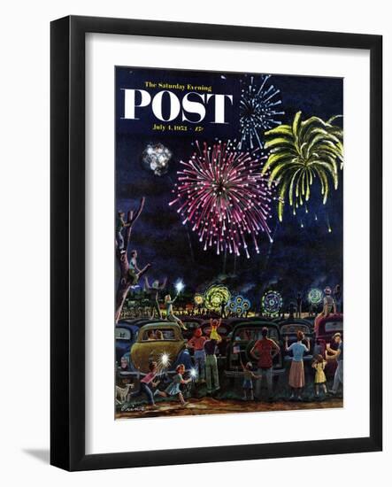 "Fireworks" Saturday Evening Post Cover, July 4, 1953-Ben Kimberly Prins-Framed Giclee Print