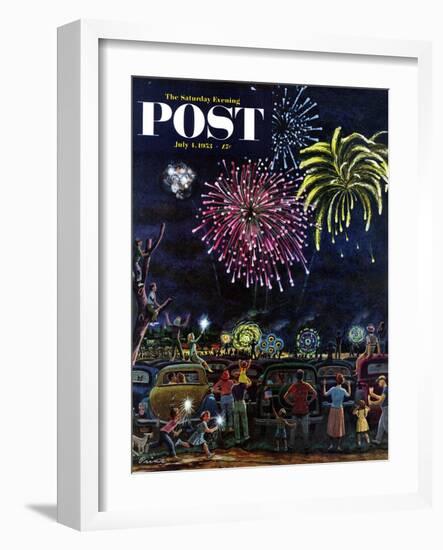 "Fireworks" Saturday Evening Post Cover, July 4, 1953-Ben Kimberly Prins-Framed Giclee Print