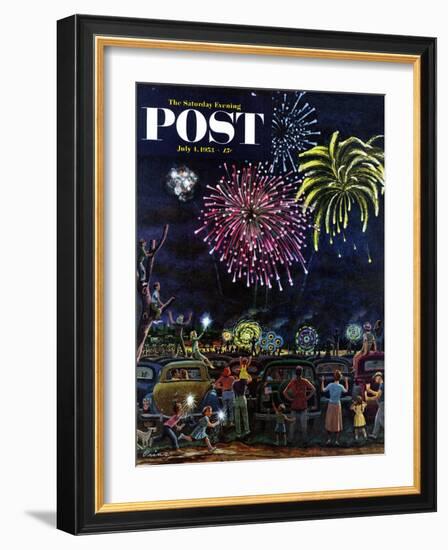 "Fireworks" Saturday Evening Post Cover, July 4, 1953-Ben Kimberly Prins-Framed Giclee Print