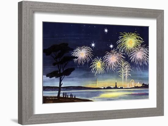 Fireworks Show - Jack & Jill-Wilmer H. Wickham-Framed Giclee Print