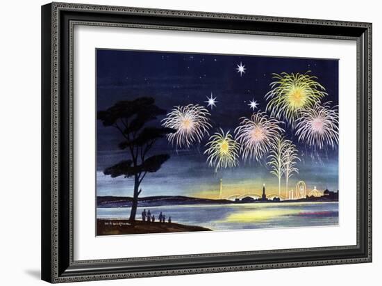 Fireworks Show - Jack & Jill-Wilmer H. Wickham-Framed Giclee Print