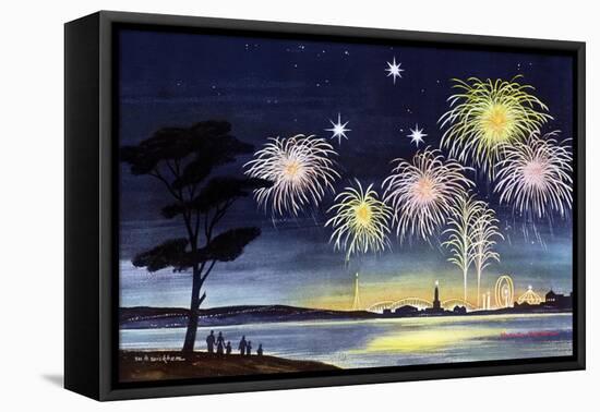 Fireworks Show - Jack & Jill-Wilmer H. Wickham-Framed Premier Image Canvas