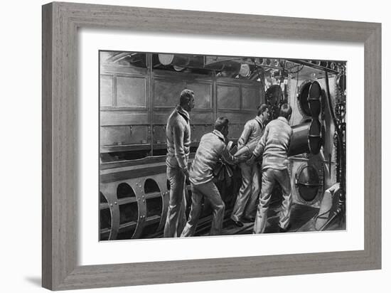 Firing a Torpedo-null-Framed Art Print