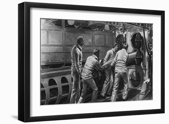 Firing a Torpedo-null-Framed Art Print