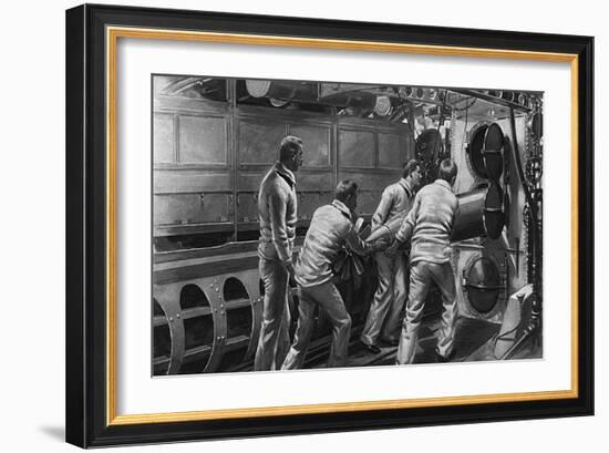 Firing a Torpedo-null-Framed Art Print