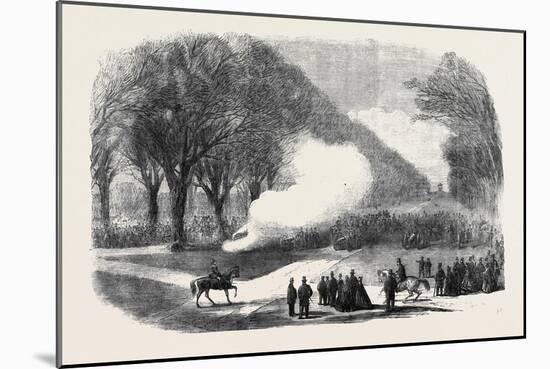 Firing Minute Guns in the Long Walk Windsor Park the Funeral of His Late Royal Highness the Prince-null-Mounted Giclee Print