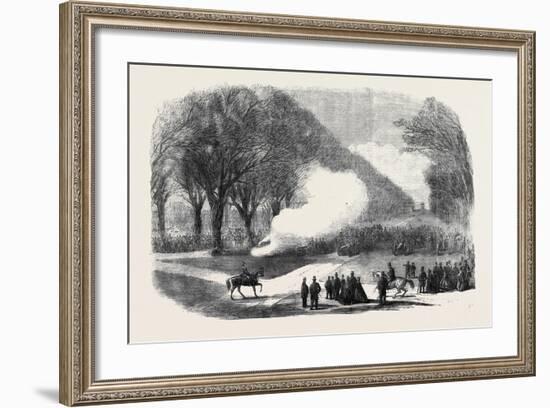Firing Minute Guns in the Long Walk Windsor Park the Funeral of His Late Royal Highness the Prince-null-Framed Giclee Print