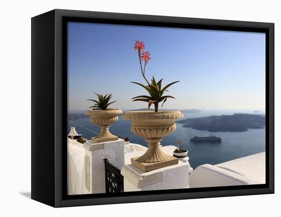 Firostefani, Santorini, Cyclades Islands, Greek Islands, Greece, Europe-Hans Peter Merten-Framed Premier Image Canvas