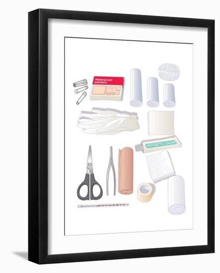 First Aid Kit Equipment, Artwork-Peter Gardiner-Framed Photographic Print