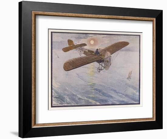 First Air Crossing of the English Channel: Over the Open Sea-H. Delaspre-Framed Art Print