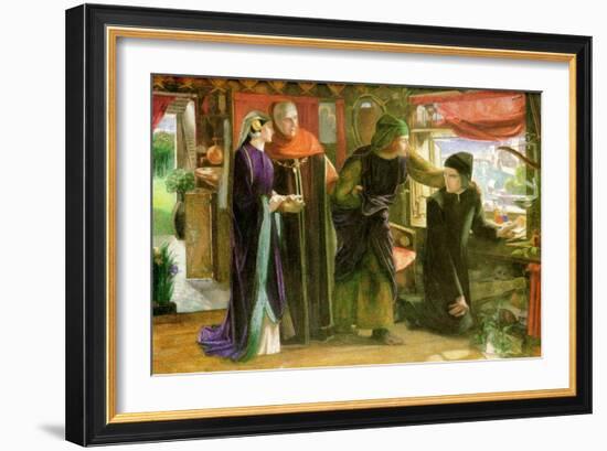 First Anniversary of the Death of Beatrice-Dante Gabriel Rossetti-Framed Art Print