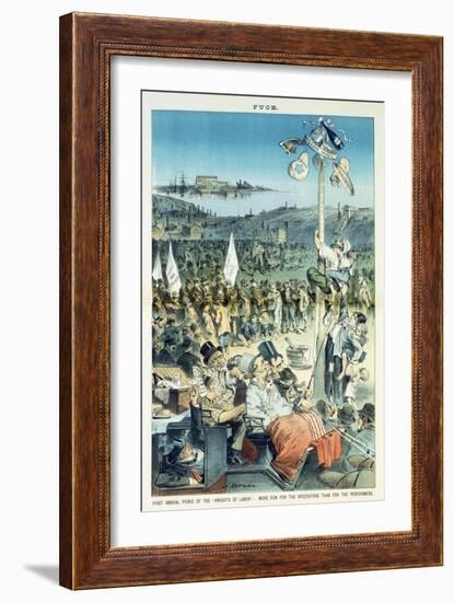 First Annual Picnic of the Knights of Labor - More Fun for the Spectators Than for the Performers-Joseph Keppler-Framed Giclee Print