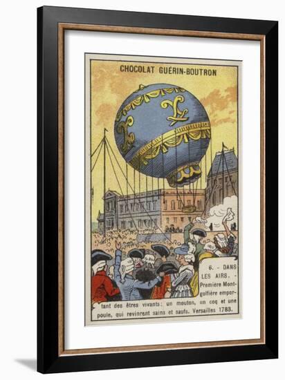 First Balloon Flight Carrying Living Creatures, Versailles, 1783-null-Framed Giclee Print