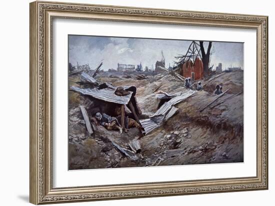 First Battle of the Somme-Francois Flameng-Framed Giclee Print