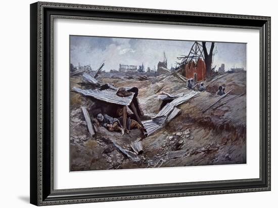 First Battle of the Somme-Francois Flameng-Framed Giclee Print