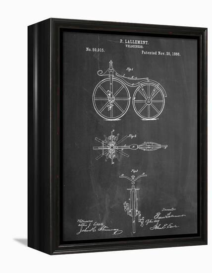 First Bicycle Patent-null-Framed Stretched Canvas