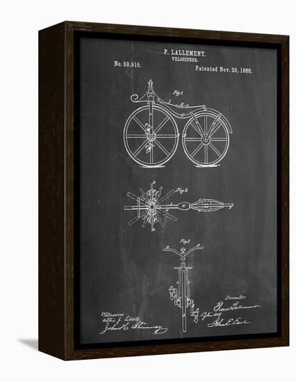 First Bicycle Patent-null-Framed Stretched Canvas