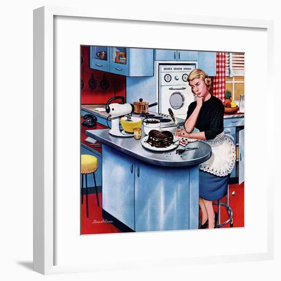 "First Cake", May 21, 1955-Stevan Dohanos-Framed Giclee Print