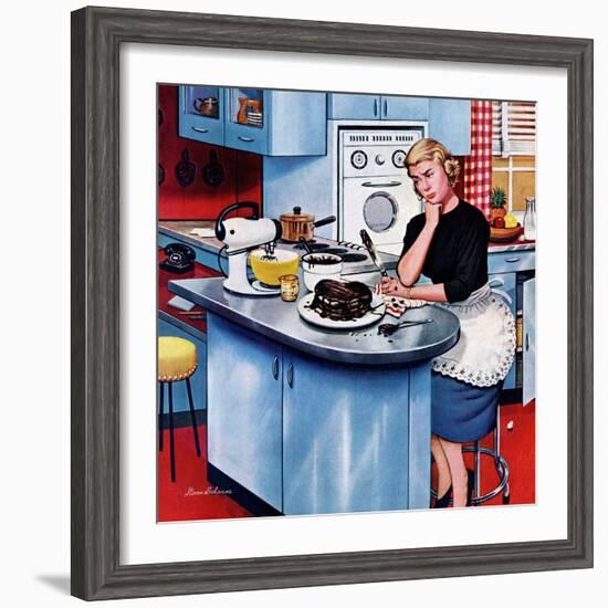 "First Cake", May 21, 1955-Stevan Dohanos-Framed Giclee Print