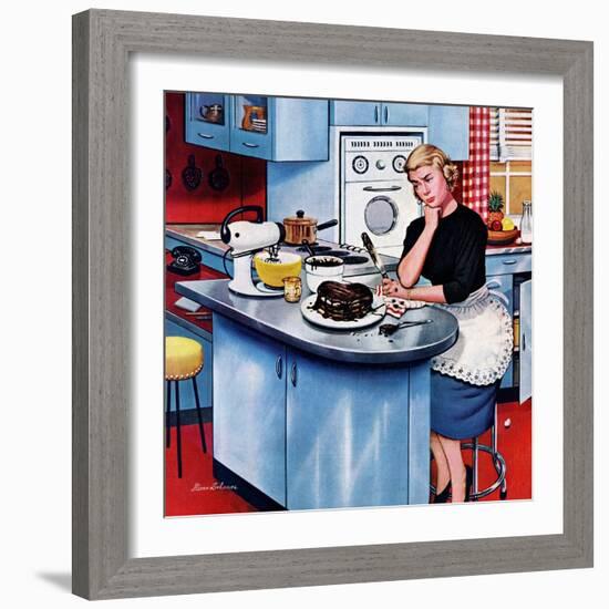 "First Cake", May 21, 1955-Stevan Dohanos-Framed Giclee Print