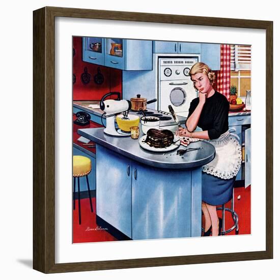 "First Cake", May 21, 1955-Stevan Dohanos-Framed Giclee Print