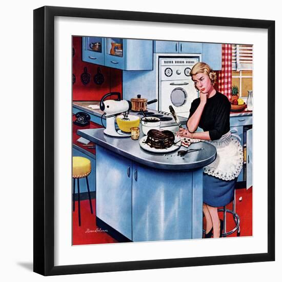 "First Cake", May 21, 1955-Stevan Dohanos-Framed Giclee Print