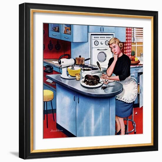 "First Cake", May 21, 1955-Stevan Dohanos-Framed Giclee Print