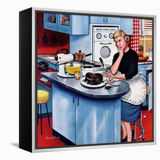 "First Cake", May 21, 1955-Stevan Dohanos-Framed Premier Image Canvas