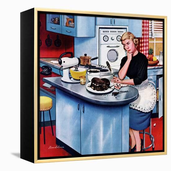 "First Cake", May 21, 1955-Stevan Dohanos-Framed Premier Image Canvas