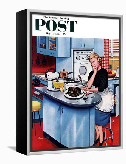 "First Cake" Saturday Evening Post Cover, May 21, 1955-Stevan Dohanos-Framed Premier Image Canvas