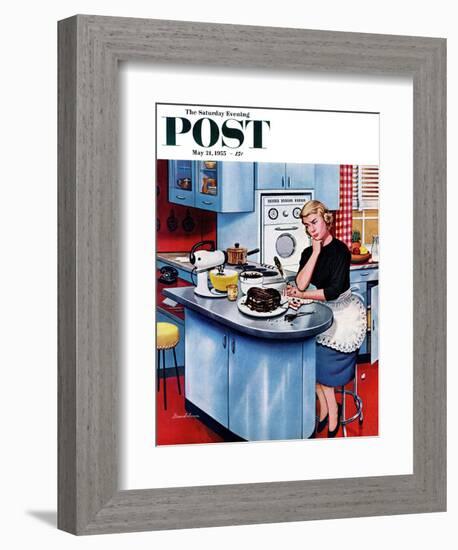 "First Cake" Saturday Evening Post Cover, May 21, 1955-Stevan Dohanos-Framed Giclee Print