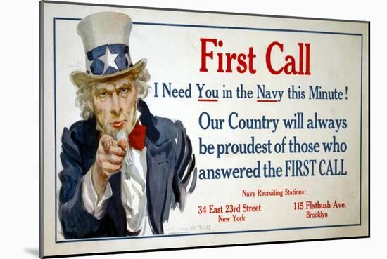 First Call Poster-James Montgomery Flagg-Mounted Giclee Print