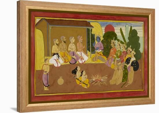 First Chanting Of the Ramayana-null-Framed Premier Image Canvas